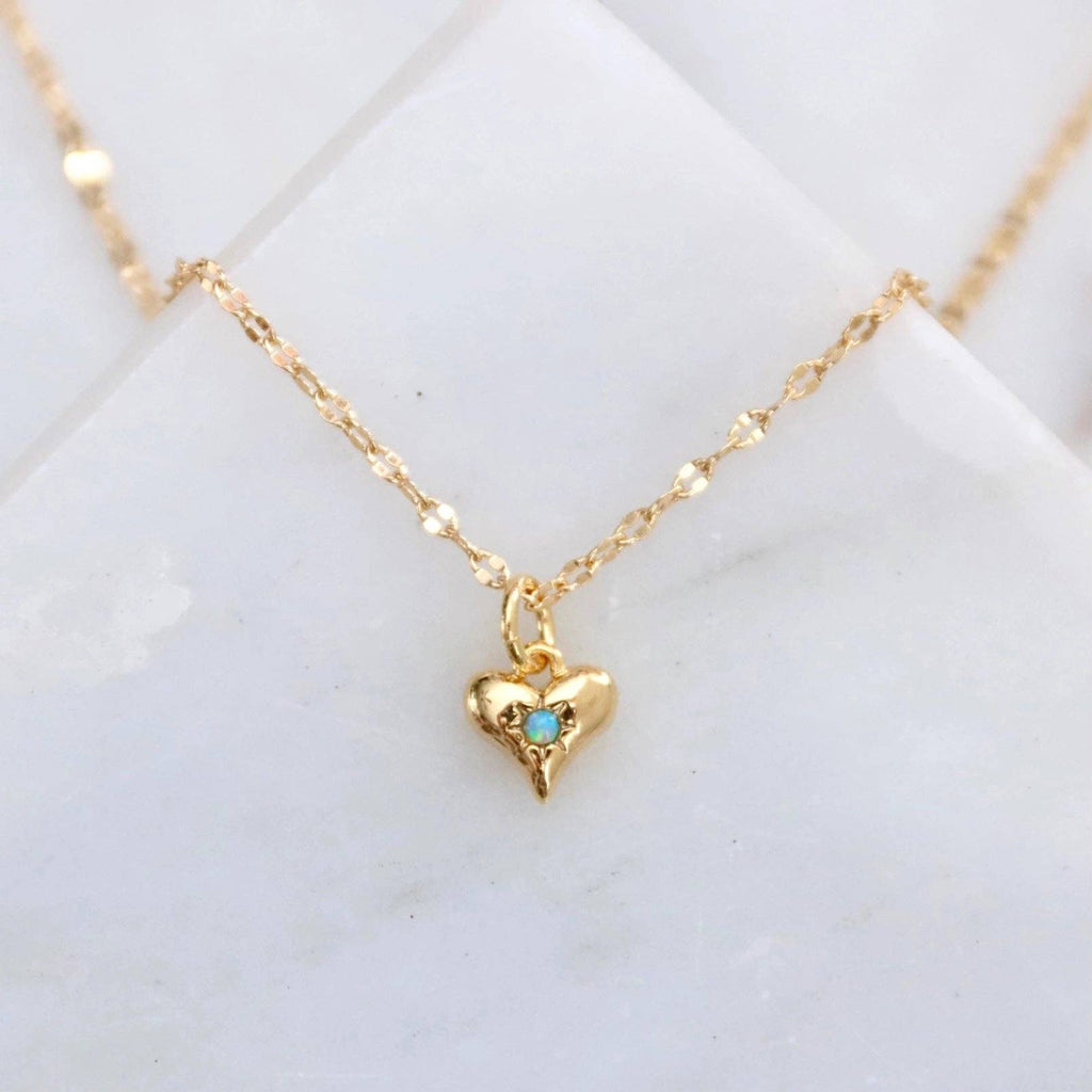 Mini Opal Heart Necklace