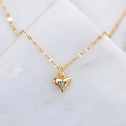 Mini Opal Heart Necklace, blue
