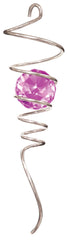 Silver / Pink - Crystal Spiral Tail Wind Spinner