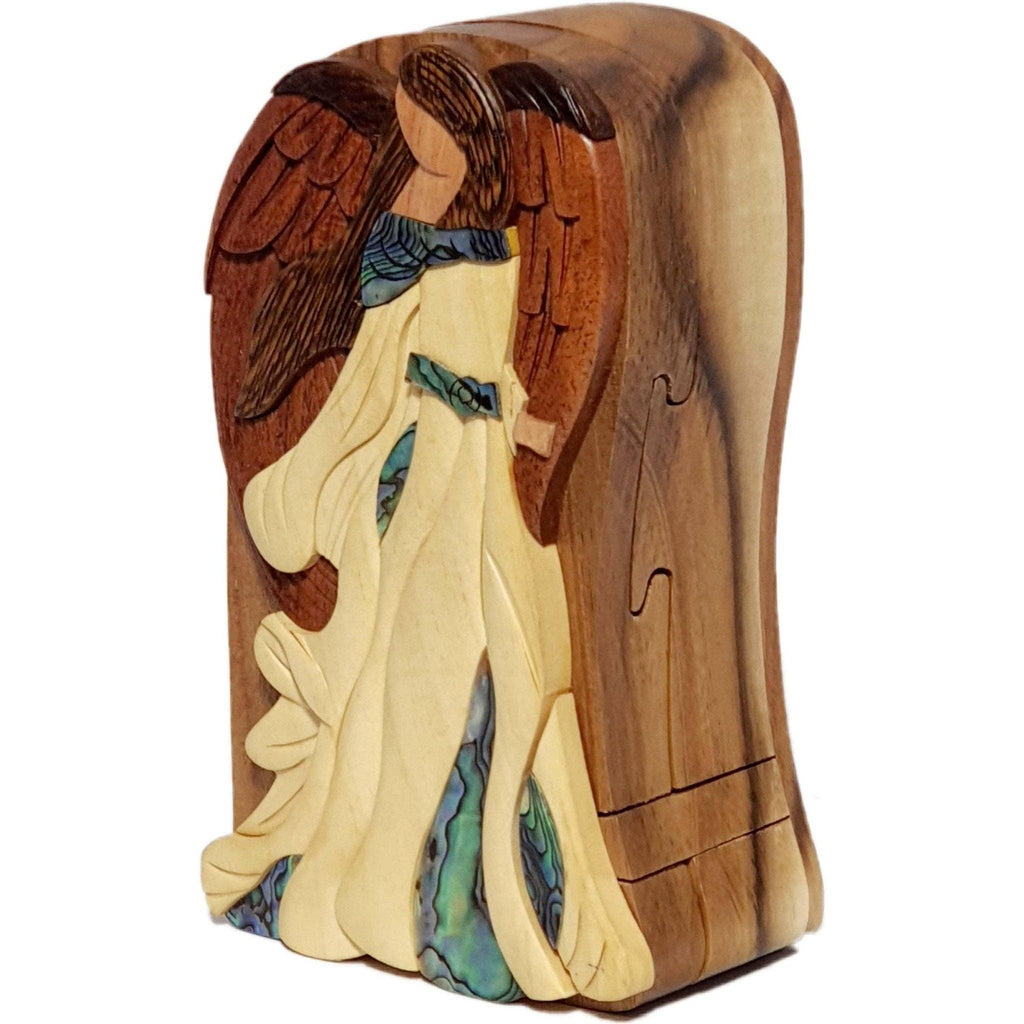 Mother of Pearl Standing Angel - Hand-Carved Gift Box