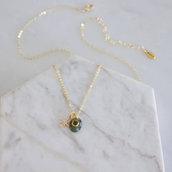 Labradorite With Moss Agate Inlay Star Necklace 