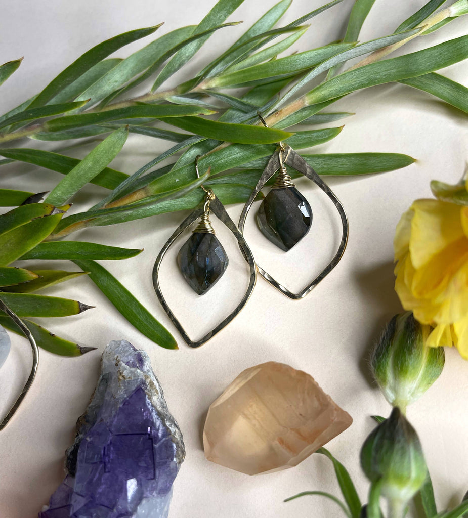 Moonstone Mini Petal Earrings