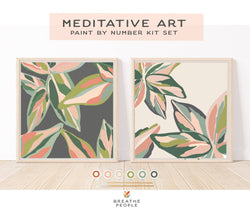 Lush Tropicals Meditative Art Paint by Number Kit+ Easel