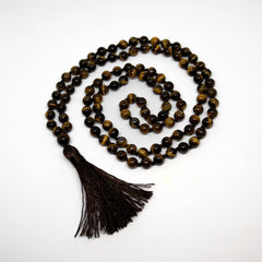 Tiger's Eye Knotted 108 Bead Mala - Prayer Beads - 8mm