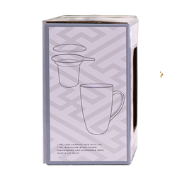 Japanese Crane Design 15oz Tea Mugs with Lid and Infuser