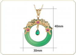 Golden Flower Ring over Chalcedony Necklace