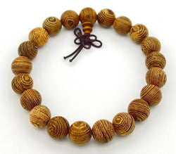 Phoenix Tail Wood Beaded Bracelet - Wrist Mala - 8mm