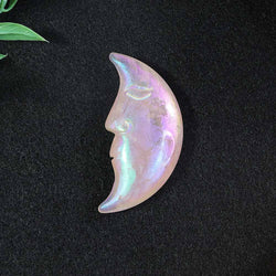 Angel Aura Rose Quartz Moon Face - Angel Aura Rose Quartz