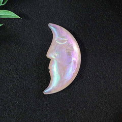 Angel Aura Rose Quartz Moon Face - Angel Aura Rose Quartz