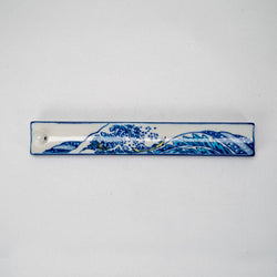 Handpainted Ceramic Incense Holder 9 inch L Great Wave (1/72)