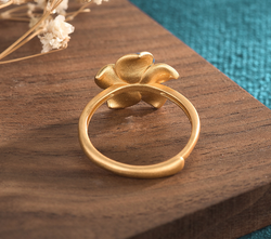 Enamel Flower Open Ring
