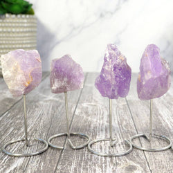 Mini Amethyst on Silver Metal Base - Amethyst Décor