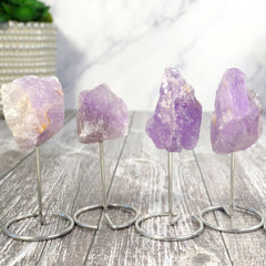 Mini Amethyst on Silver Metal Base - Amethyst Décor