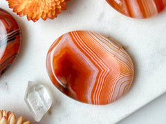 Unetched Banded Carnelian Worry Stone