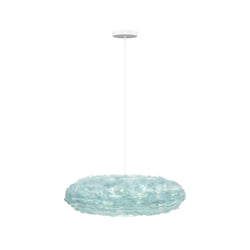Eos Esther Medium Hardwired Pendant in Light Blue, White canopy/cord
