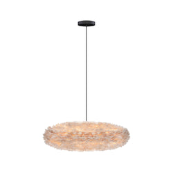 Eos Esther Large Hardwired Pendant in Light Brown, Black canopy/cord
