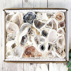 Agate Geodes Cluster Flat