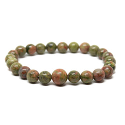 Unakite Stretchy Beaded Bracelet - Wrist Mala - 8mm