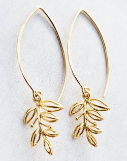 Vermeil Marquis Blossom Leaf Earrings