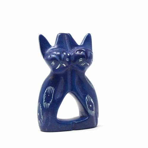 Soapstone Twin Cats: Red