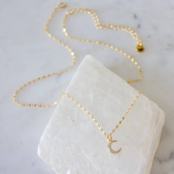 Opal Moon Necklace