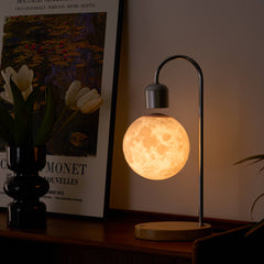 3 Color Changing Levitating Moon Table Lamp LED Bedside Lamp: 2-Pack