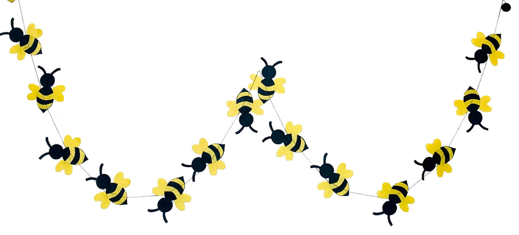 5ft Paper garland, bee, yellow/black