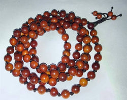 Dragon Blood Wood Knotted 108 Bead Mala - Prayer Beads - 8mm