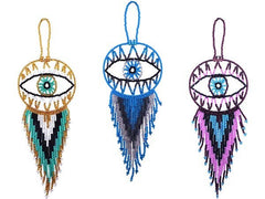 Round Beaded Evil Eye Dream Catcher Hanging Ornament