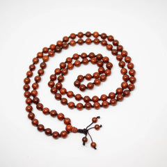 Dragon Blood Wood Knotted 108 Bead Mala - Prayer Beads - 8mm