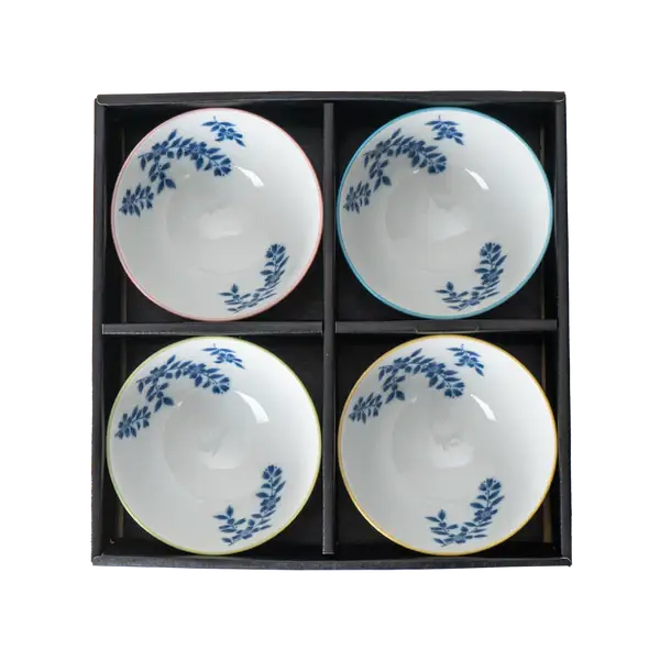 4 Piece Rice Bowl Gift Set Haruzakura Design Assorted Color