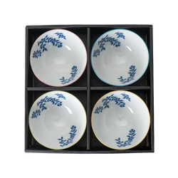 4 Piece Rice Bowl Gift Set Haruzakura Design Assorted Color