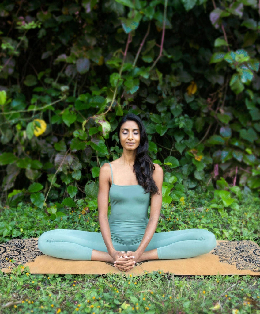 YDL Cork Yoga Mat - Best For Eco-Conscious Yogis: Mandala Black / 1.5mm