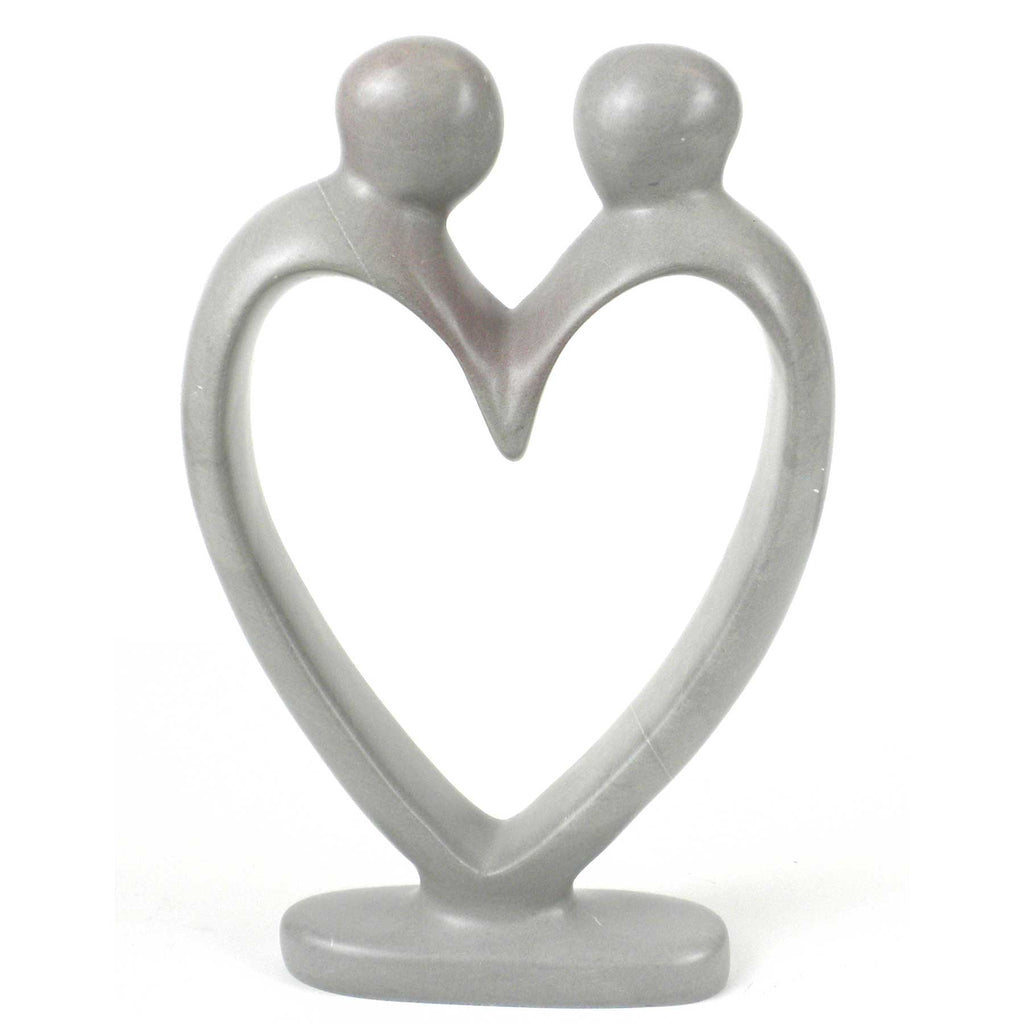 Lover's Heart Soapstone Sculptures - Natural Stone: 4