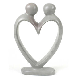 Lover's Heart Soapstone Sculptures - Natural Stone: 4