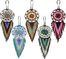 Round Beaded Dream Catcher Seed Bead Hanging Ornament