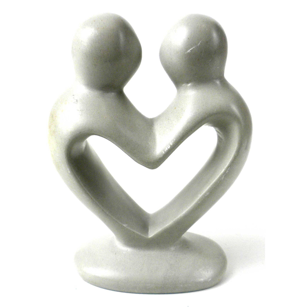 Lover's Heart Soapstone Sculptures - Natural Stone: 4