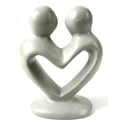 Lover's Heart Soapstone Sculptures - Natural Stone: 4