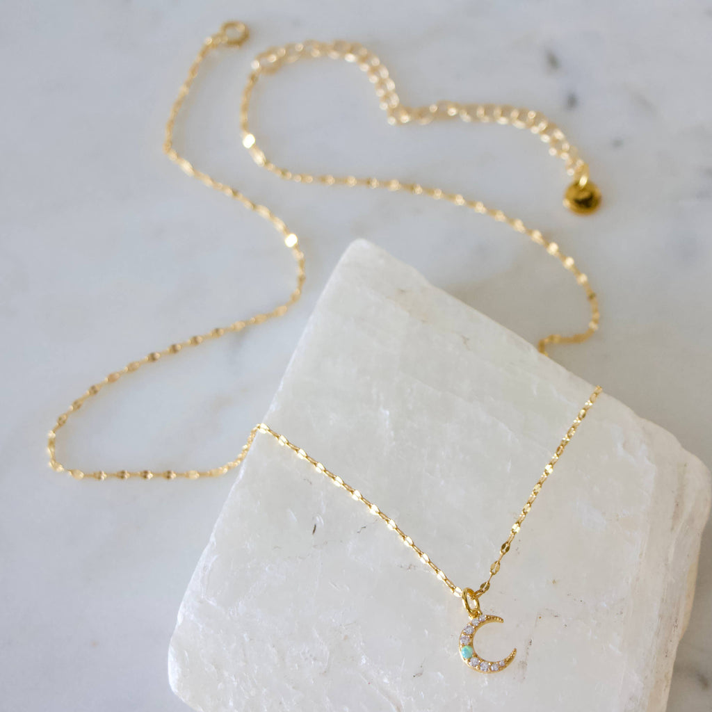 Opal Moon Necklace