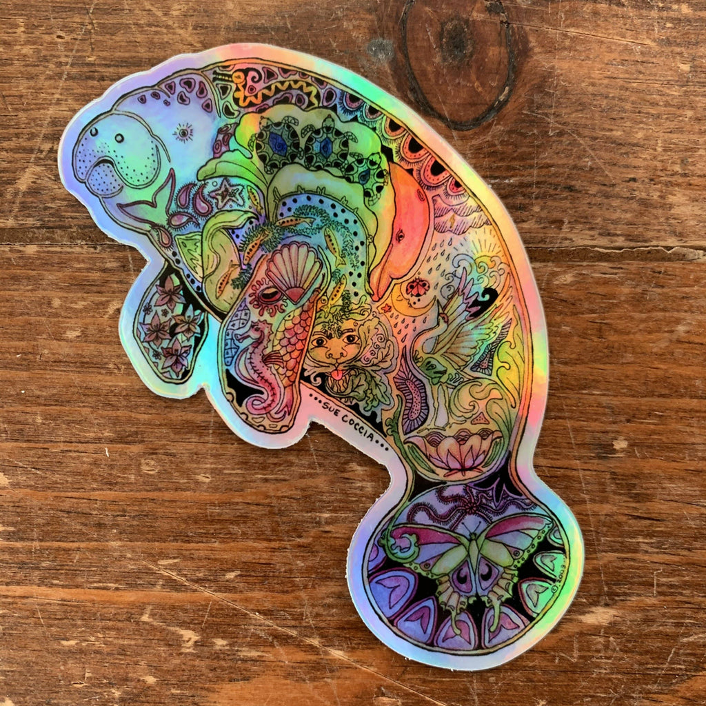 Manatee Sticker HOLOGRAPHIC