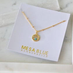 Turquoise and CZ Hamsa Necklace