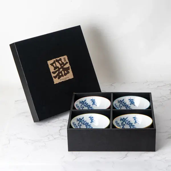 4 Piece Rice Bowl Gift Set Haruzakura Design Assorted Color