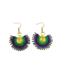 Macrame Sunbeam Earrings: Purple