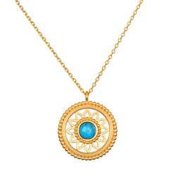 Summer - 32” Nurture Intuition Turquoise Mandala Necklace 32
