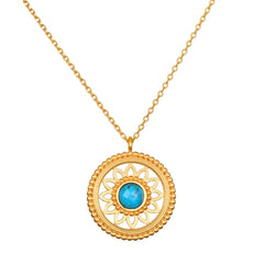 Summer - 32” Nurture Intuition Turquoise Mandala Necklace 32