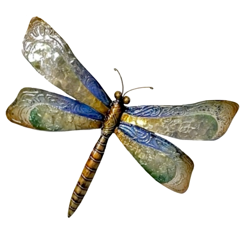 Capiz Shell & Metal Dragonfly in Blue