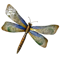 Capiz Shell & Metal Dragonfly in Blue