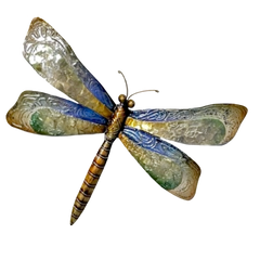 Capiz Shell & Metal Dragonfly in Blue