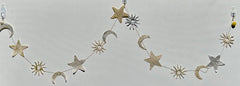 5ft  Paper Garlands, sun moon star metallic