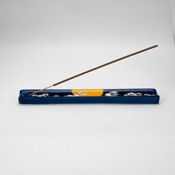 Handpainted Ceramic Incense Holder 9 inch L Moon Rabbit (1/72)